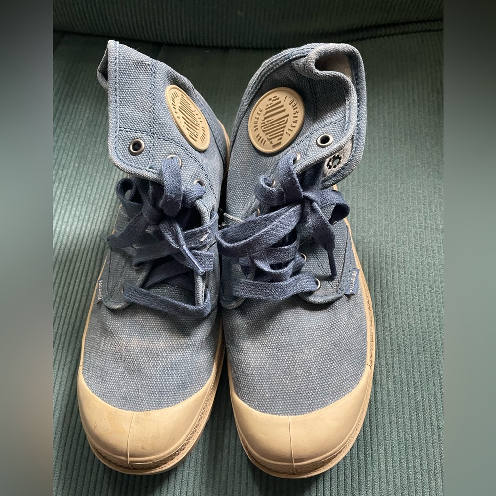 Palladium canvas booties medium blue Unisex